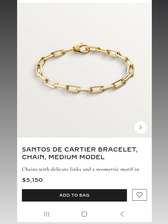 Cartier Accessories - 18kt yellow Gold Cartier Santos De Cartier Medium Chain Bracelet. 20cm or 7.5in